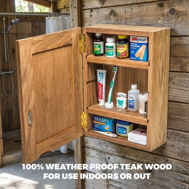 11" x 15" Premium Grade Teak Medicine Chest