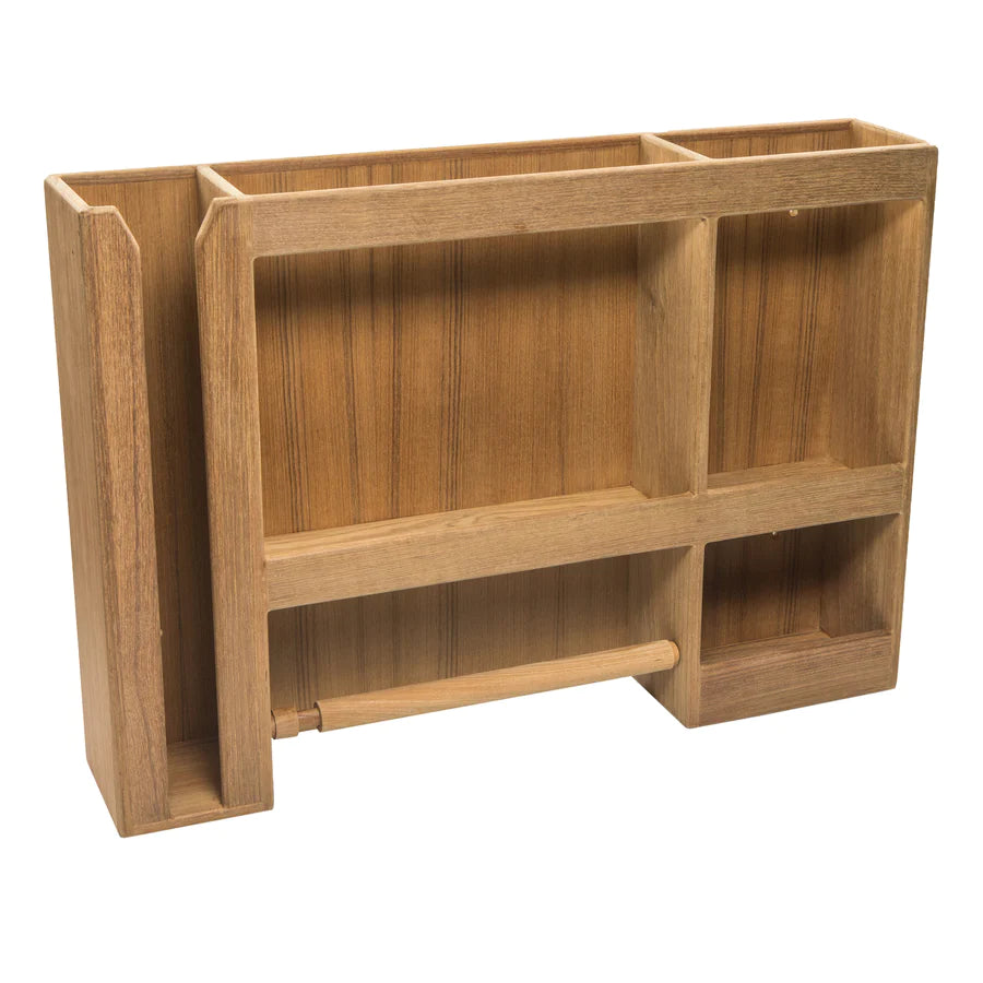 22-1/4" Premium Grade Teak Dish/Cup/Paper Towel Rack