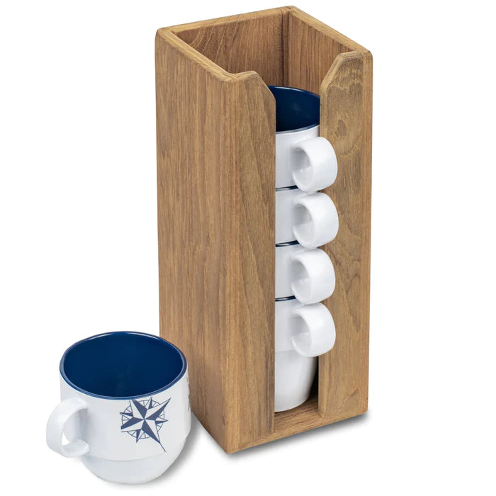 4-1/4" Premium Grade Teak Modular Cup Rack