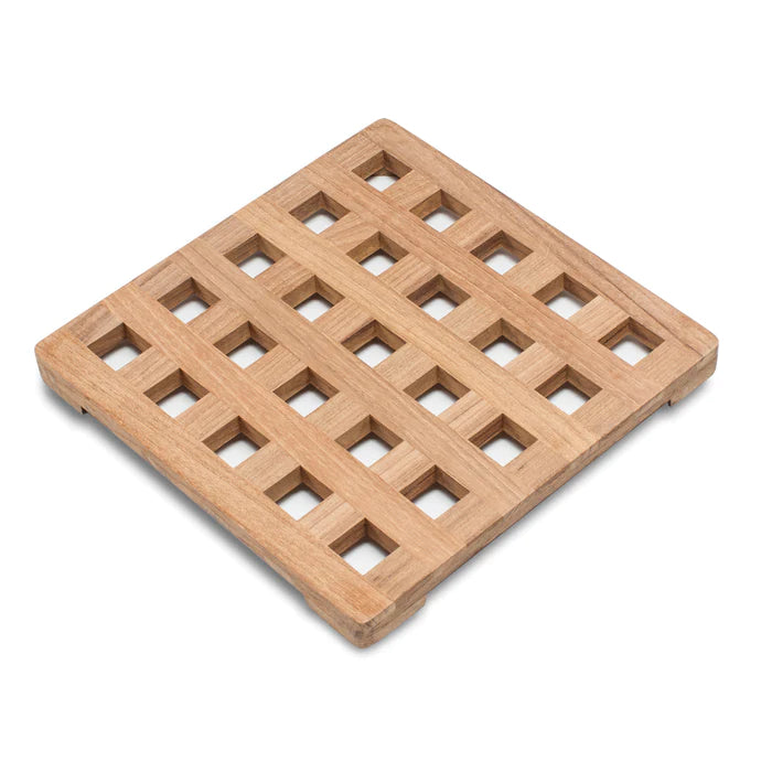 Premium Grade Teak Large Square Trivet