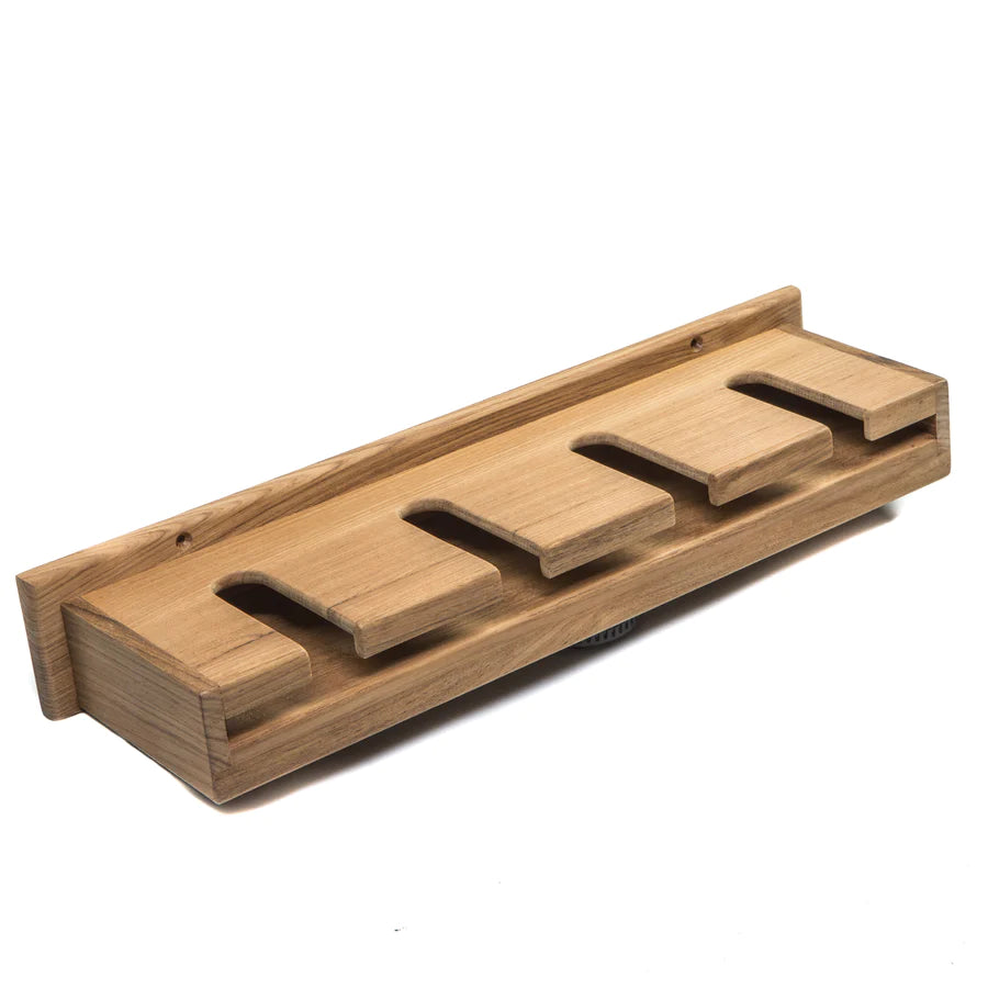 17-1/2" Premium Grade Teak Wineglass Rack with Shelf