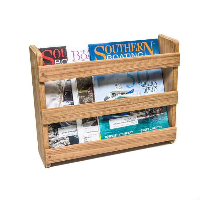 Premium Grade Teak Magazine Rack – Whitecap Marine Hardware