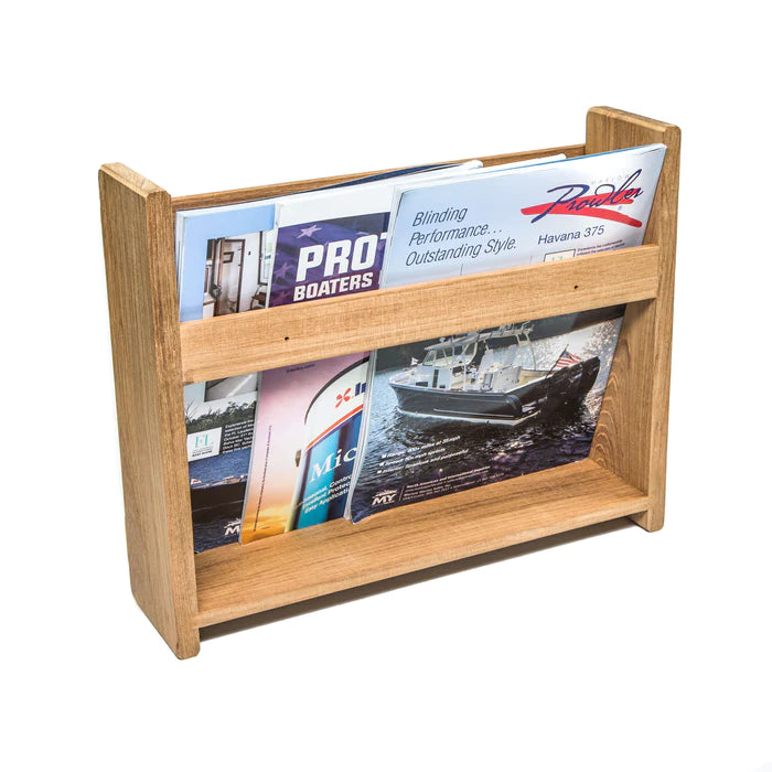 Premium Grade Teak Magazine Rack – Whitecap Marine Hardware