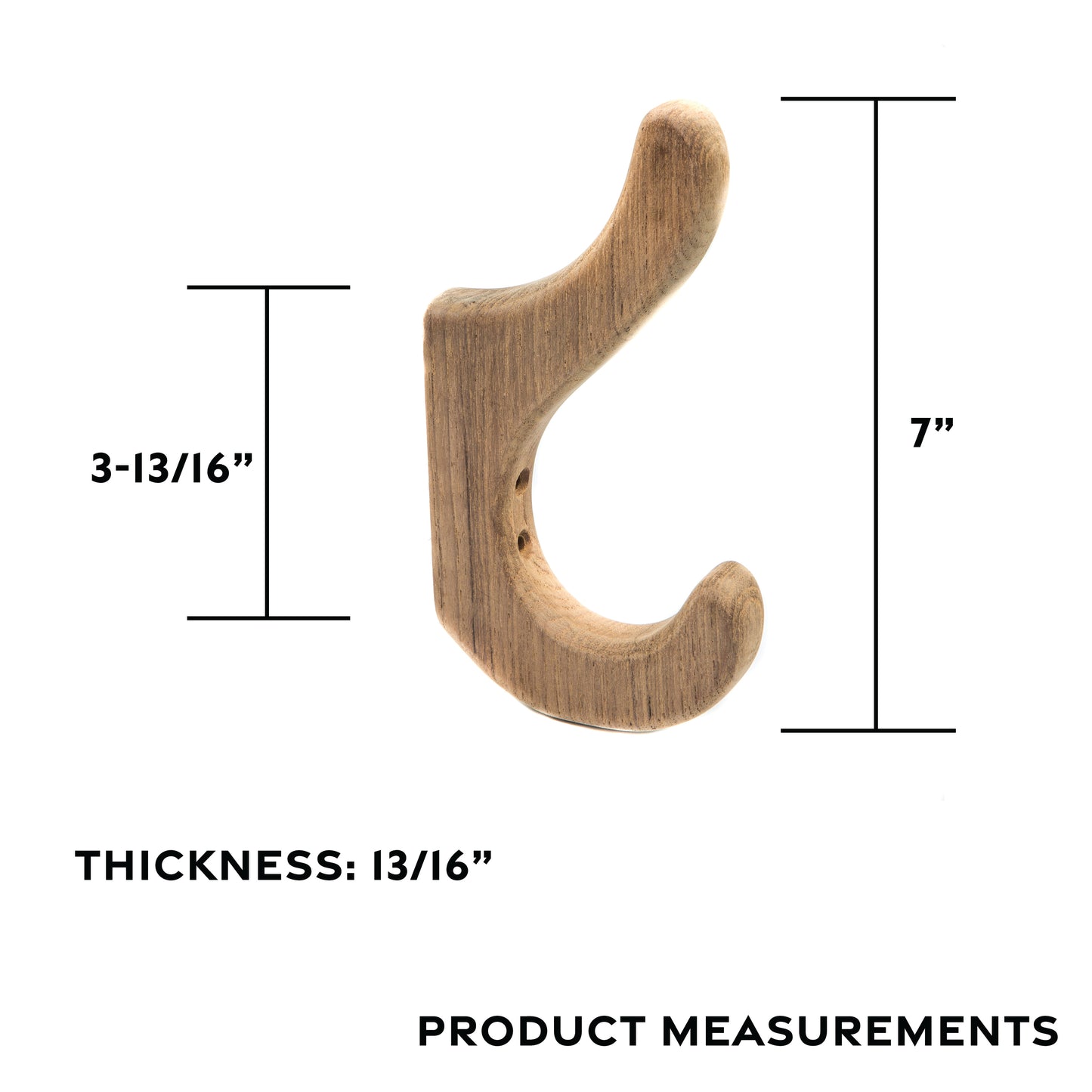 7" Premium Grade Teak Utility Hook