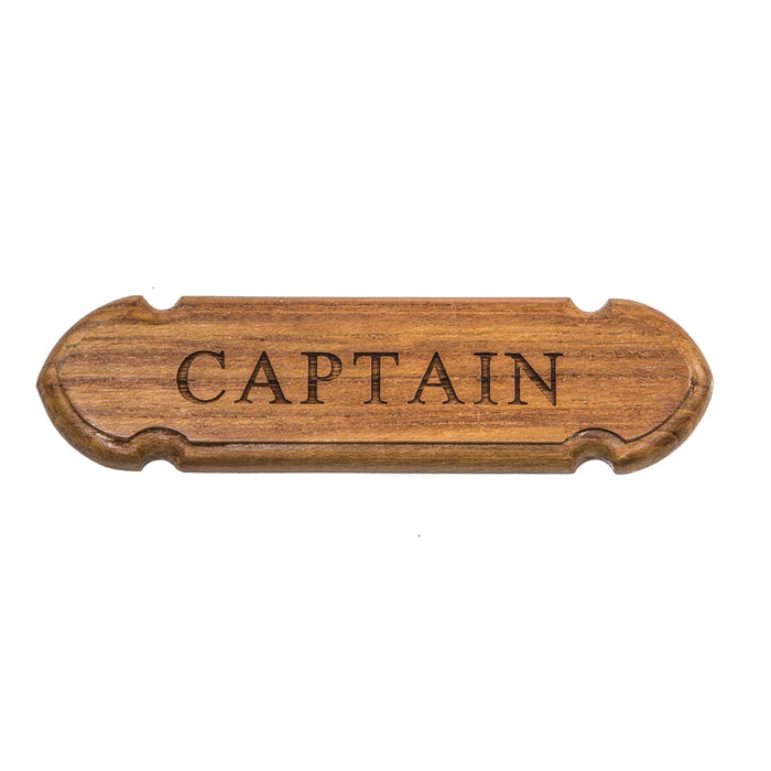 3-7/8" Premium Grade Teak Captain Name Plate