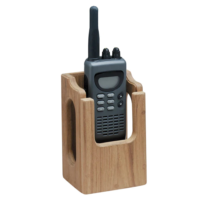 Premium Grade Teak Handheld VHF/GPS Rack