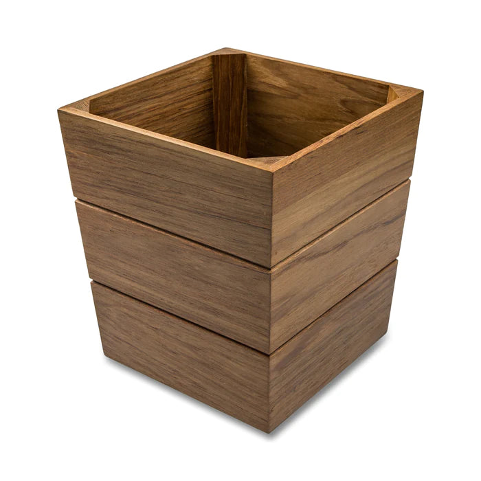 9" Premium Grade Teak Waste Basket