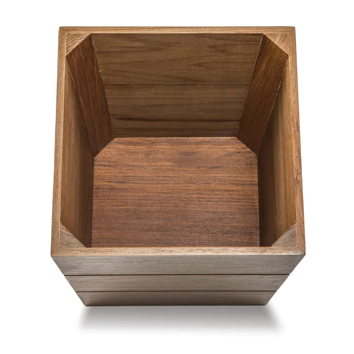 9" Premium Grade Teak Waste Basket