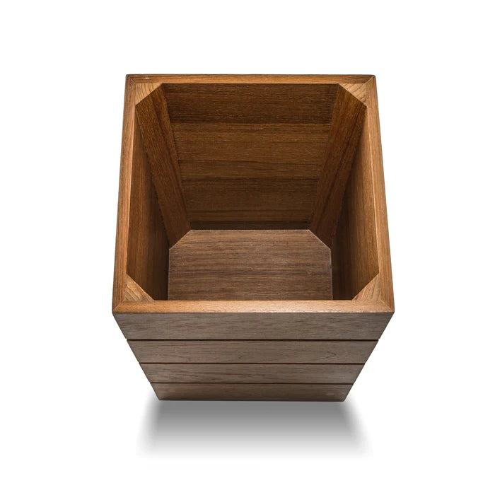 7-1/2" Premium Grade Teak Small Waste Basket