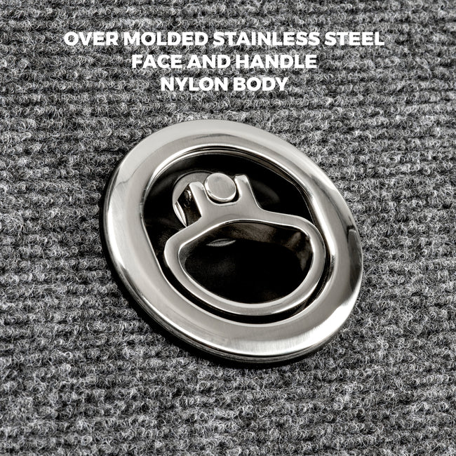 Black Nylon & Stainless Steel Over Molded D-Style Compression Handle Locking