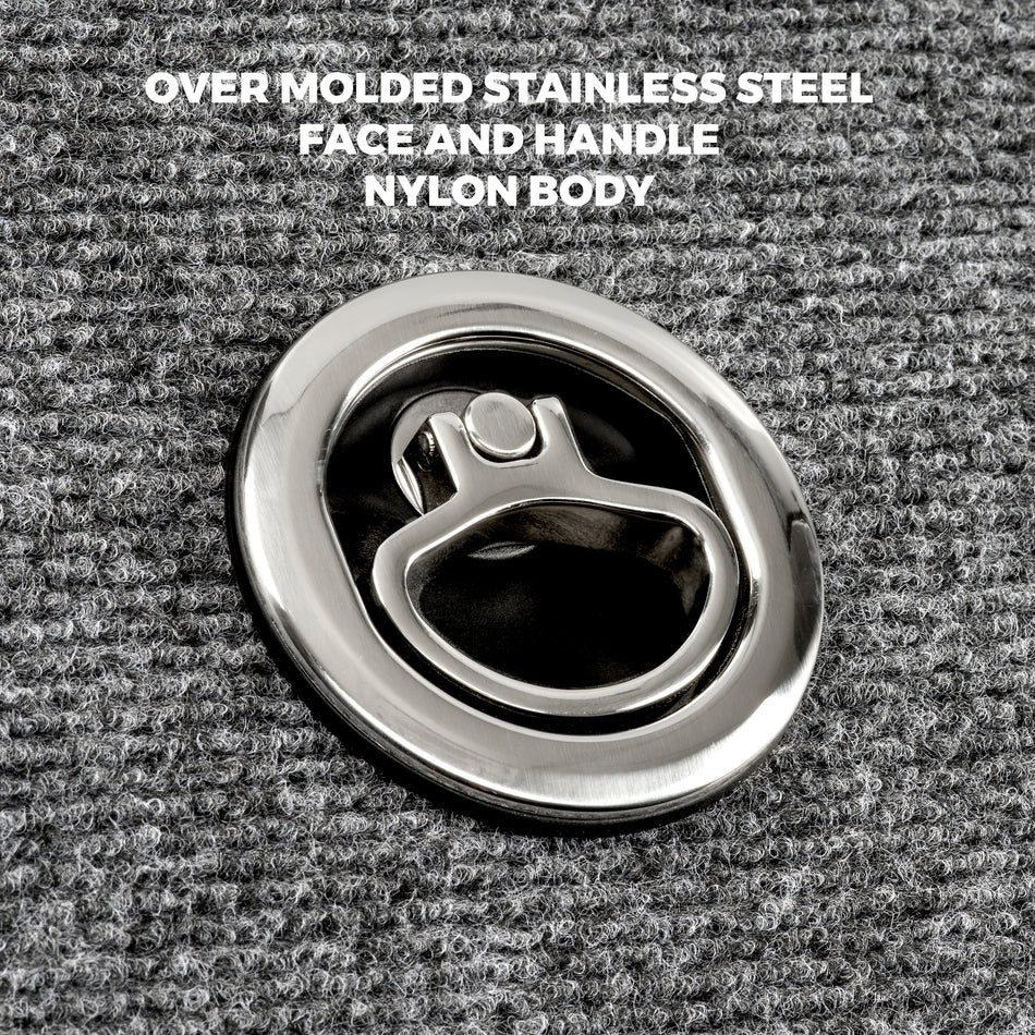 3" Black Nylon & Stainless Steel Over Molded D-Style Compression Handle Locking