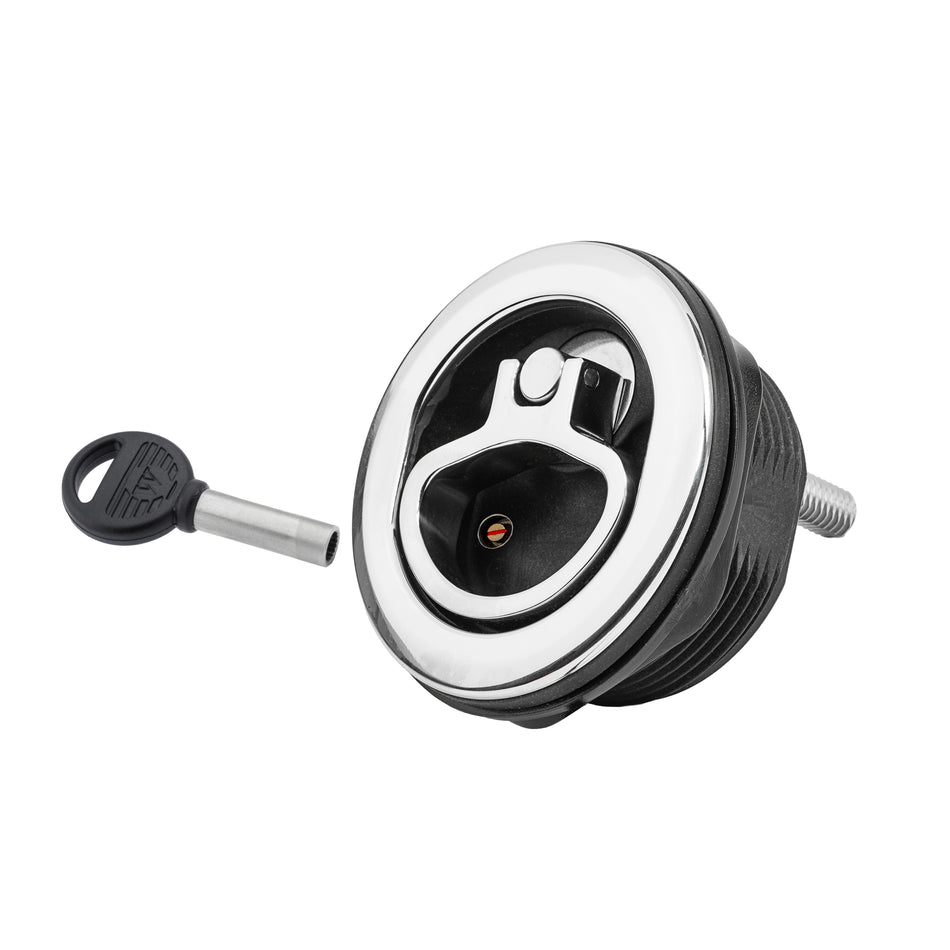 3" Black Nylon & Stainless Steel Over Molded D-Style Compression Handle Locking