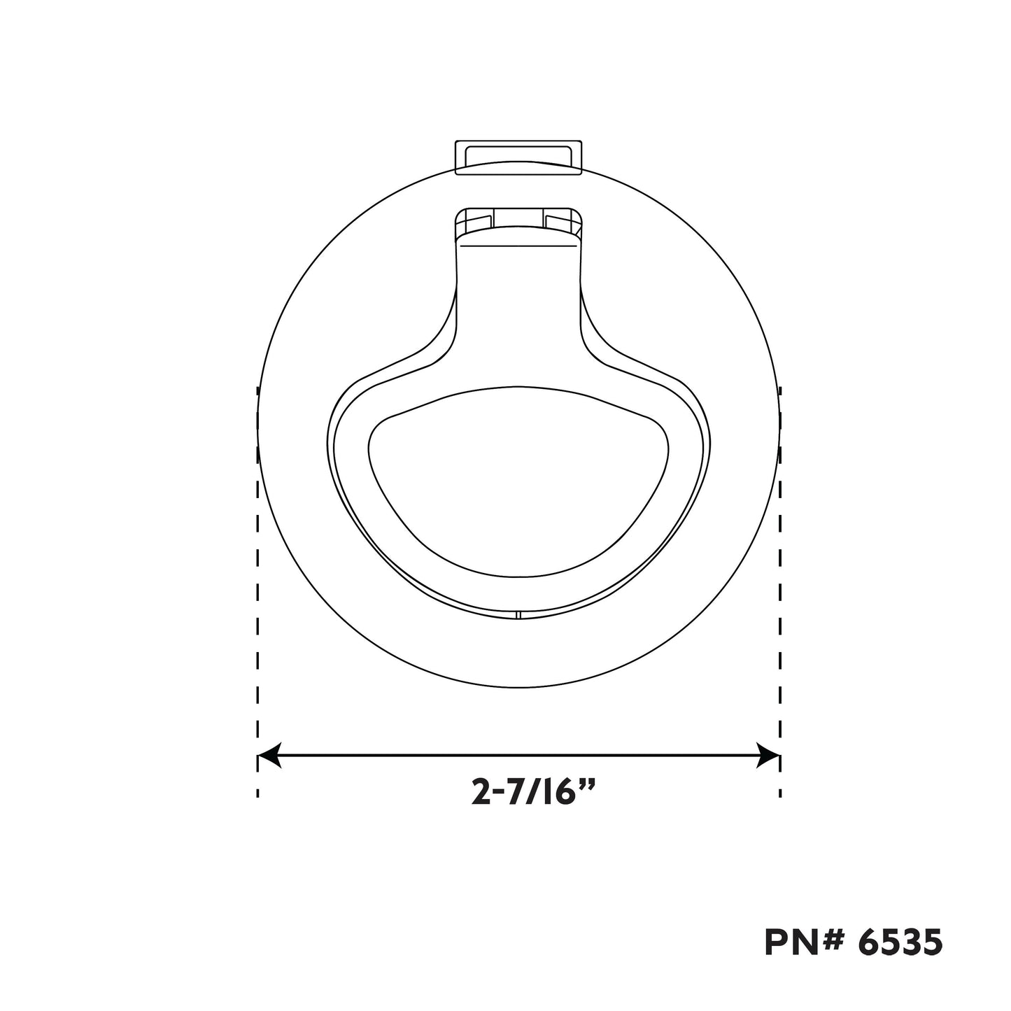 2-7/16" Platinum Series 316 Stainless Steel Non-Locking Ring Slam Latch