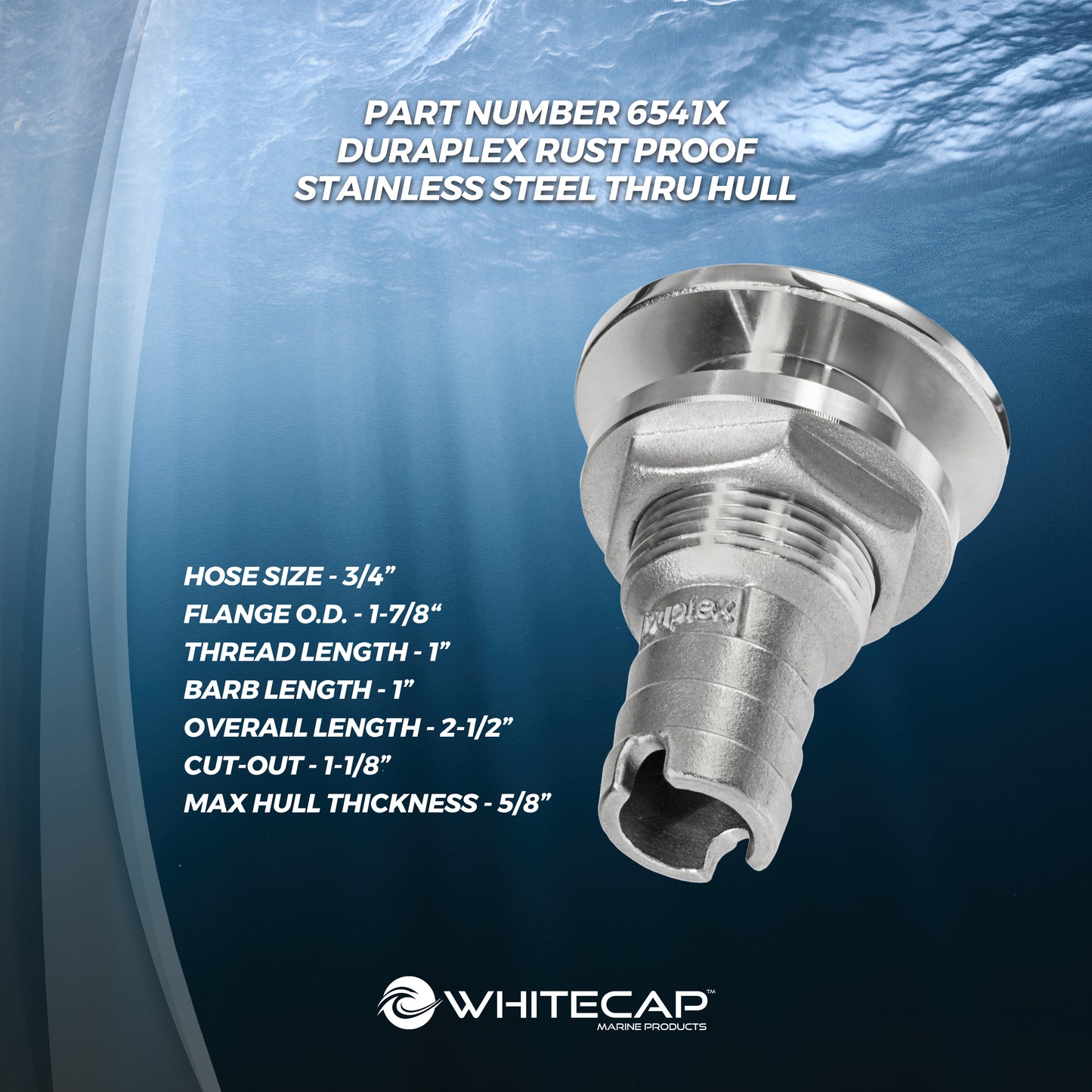 3/4" DURAPLEX Straight Thru-Hull