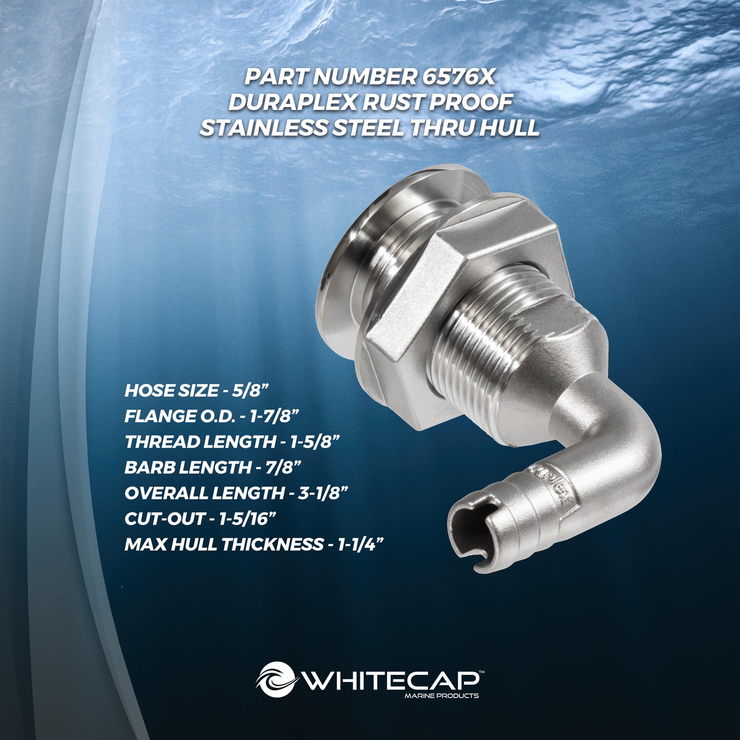 5/8" 90° DURAPLEX Thru-Hull