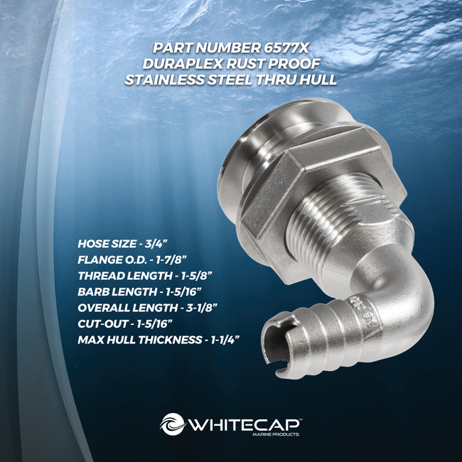 3/4" 90° DURAPLEX Thru-Hull