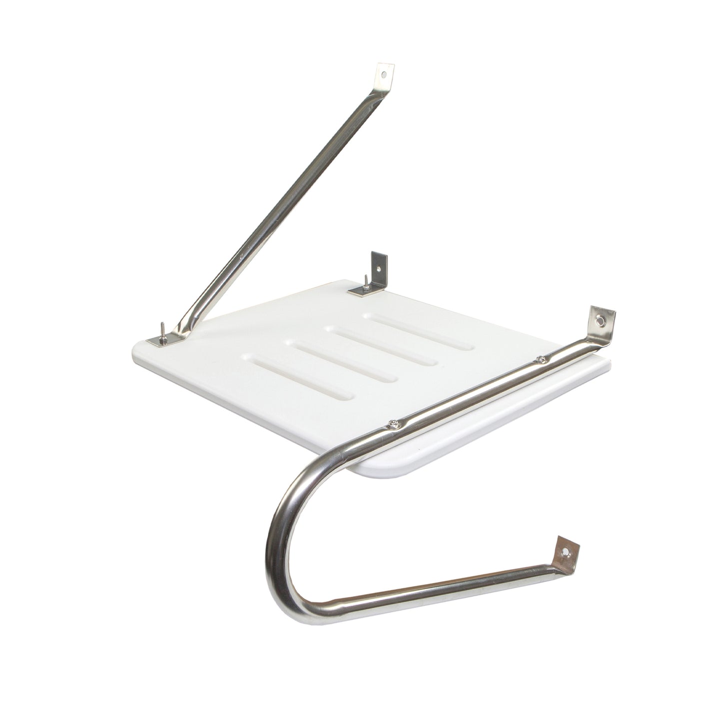 White Poly Swim Platform with Mounting Hardware for Boats with outboard Motors