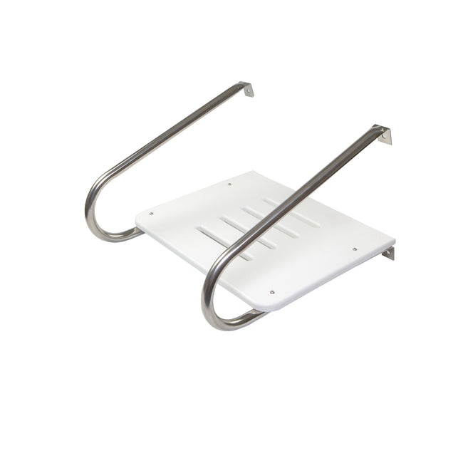 White Poly Swim Platform with Mounting Hardware for Boats with Inboard/Outboard Motors