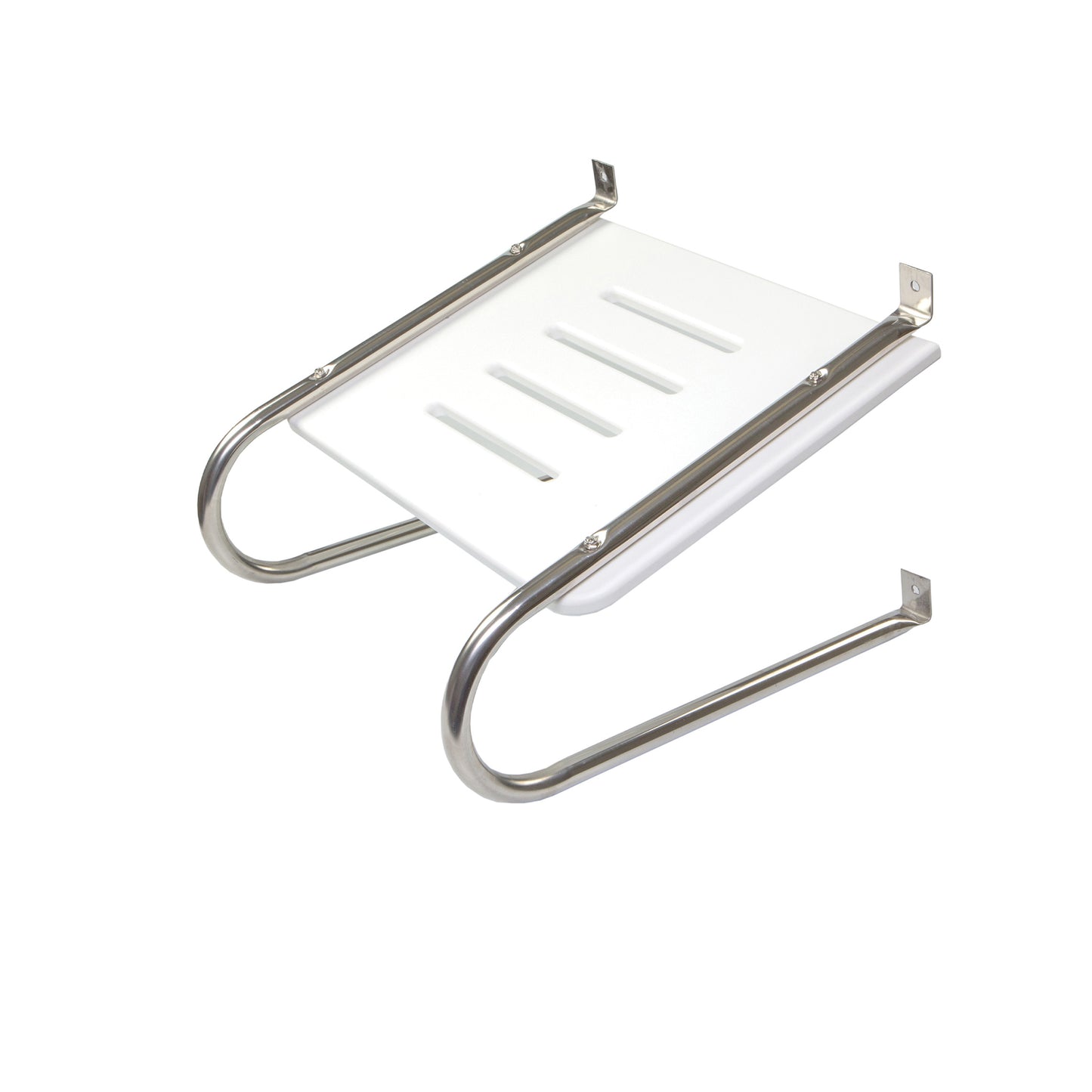 White Poly Swim Platform with Mounting Hardware for Boats with Inboard/Outboard Motors