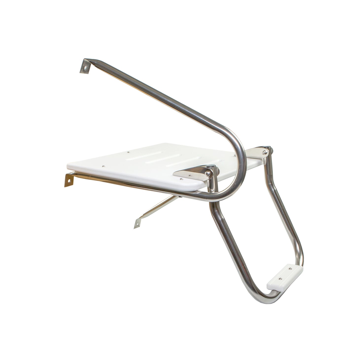 White Poly Swim Platform with Ladder and Mounting Hardware for Boats with Outboard Motors