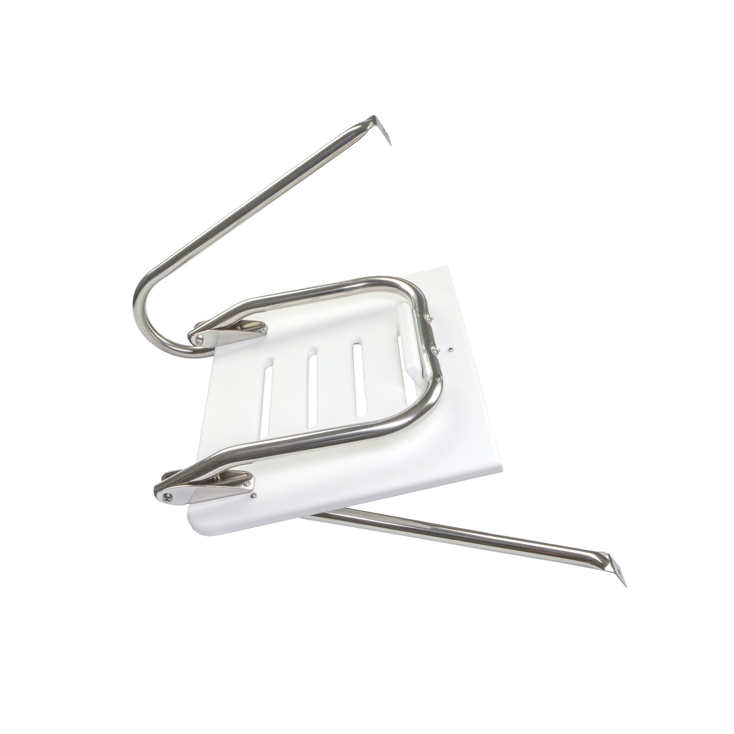 White Poly Swim Platform with Ladder and Mounting Hardware for Boats with Outboard Motors