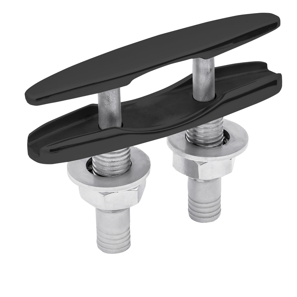 6" Black Powder Coated 316 Stainless Steel Wide Body Pull Up Cleat