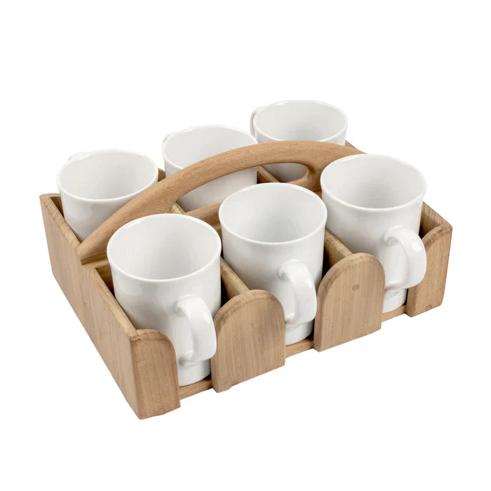 6 Teak Mug Holder