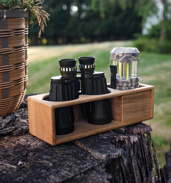 13" Premium Grade Teak Binocular & Storage Rack