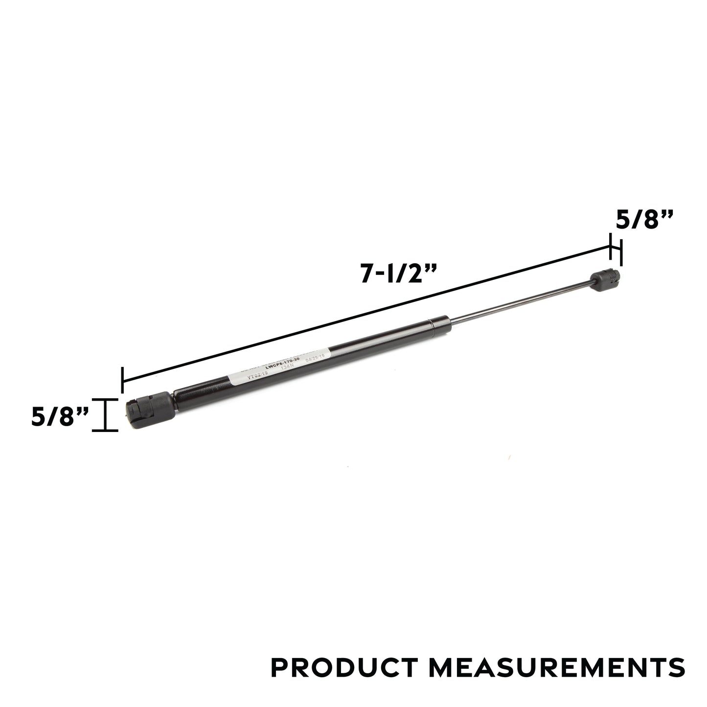 7-1/2" 6mm Rod Black Nitrate Gas Spring with 40 P1 Force