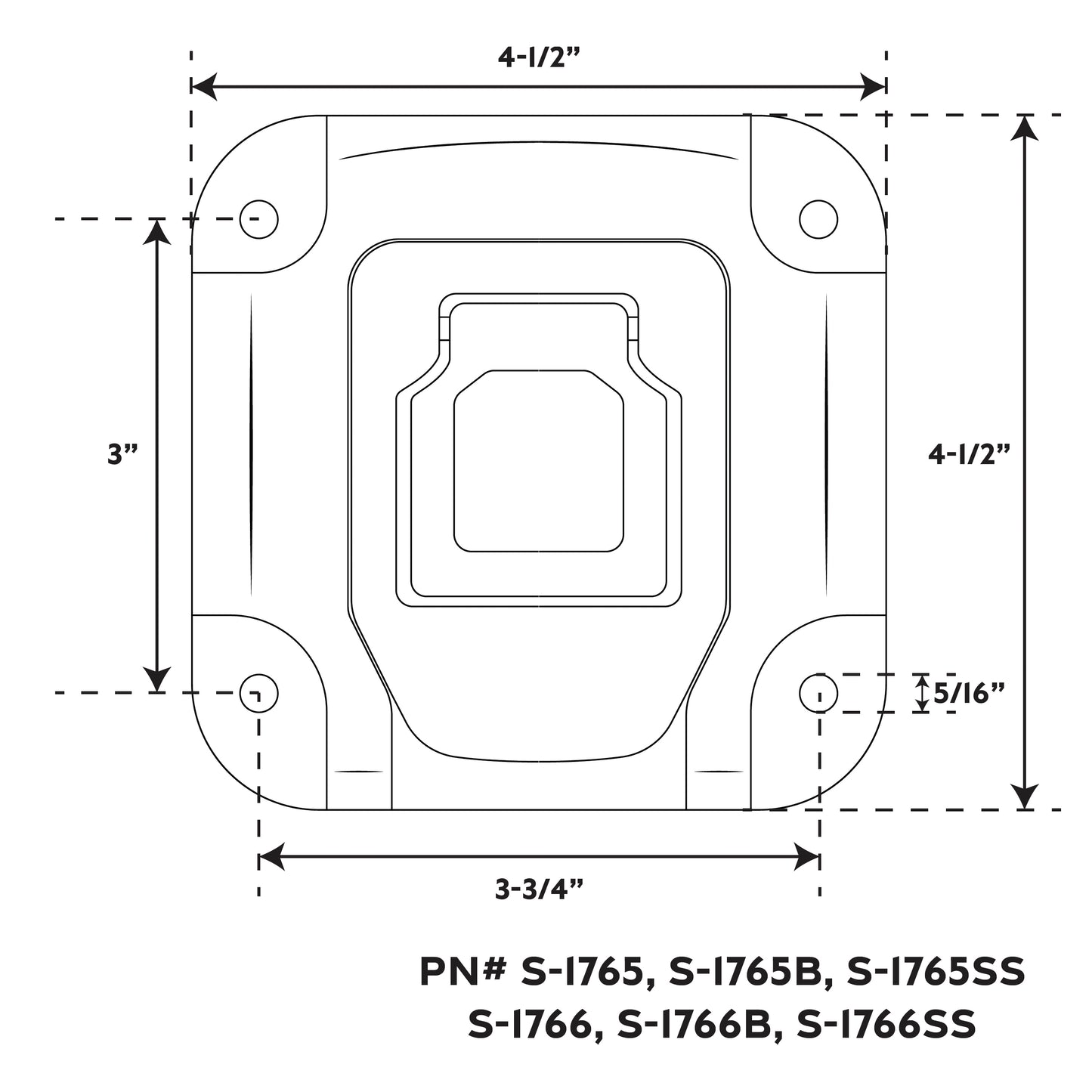 316 Stainless Steel Faceplate Invisible Ladder - 4 Step Negative Transom