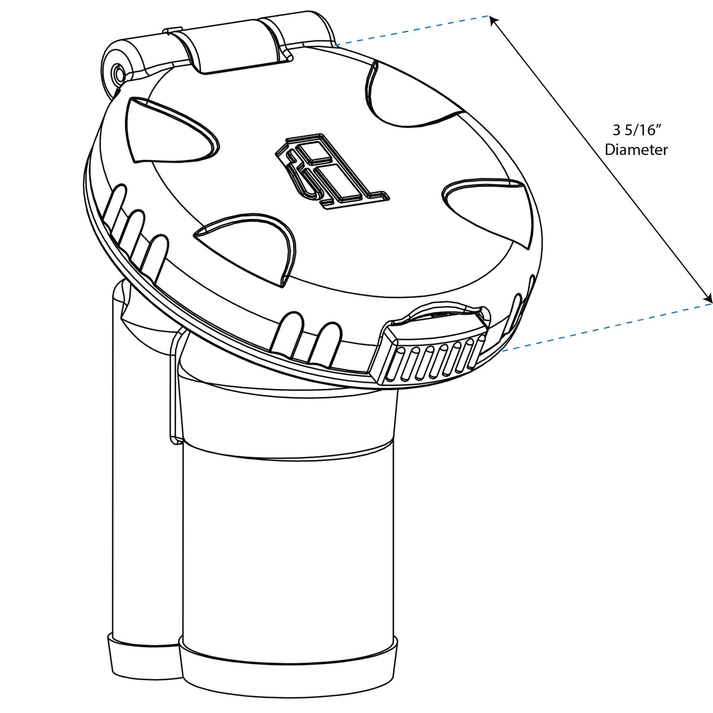 EPA/CARB Flip Top Pressurized Deck Fill - Diesel