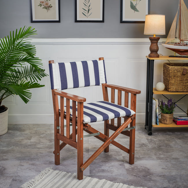Director's Chair II with Navy/White Cushions
