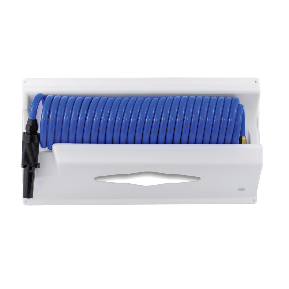 Blue Polyurethane Coiled Hose w/ PVC Mounting Case