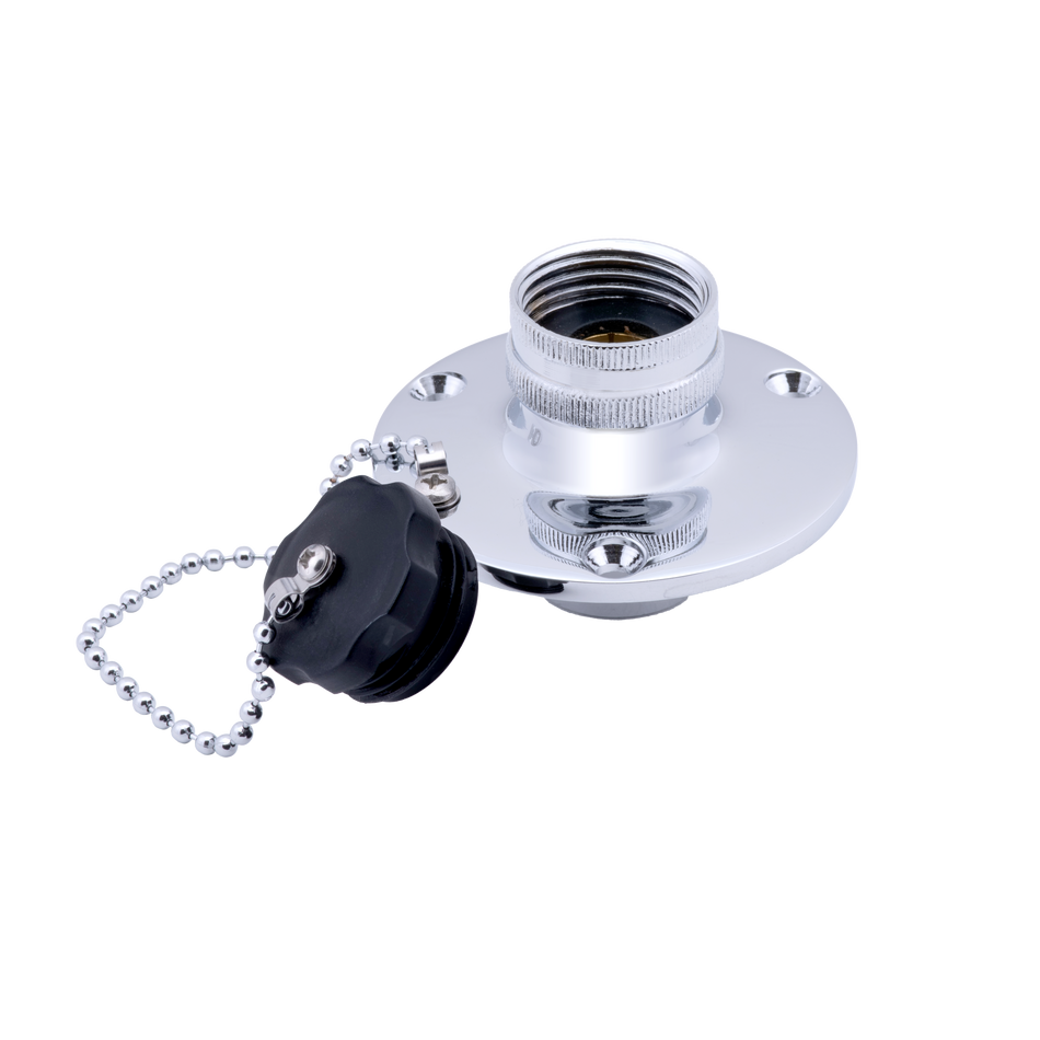 1-1/2" Depth Chrome Plated Brass Washdown Outlet/Inlet