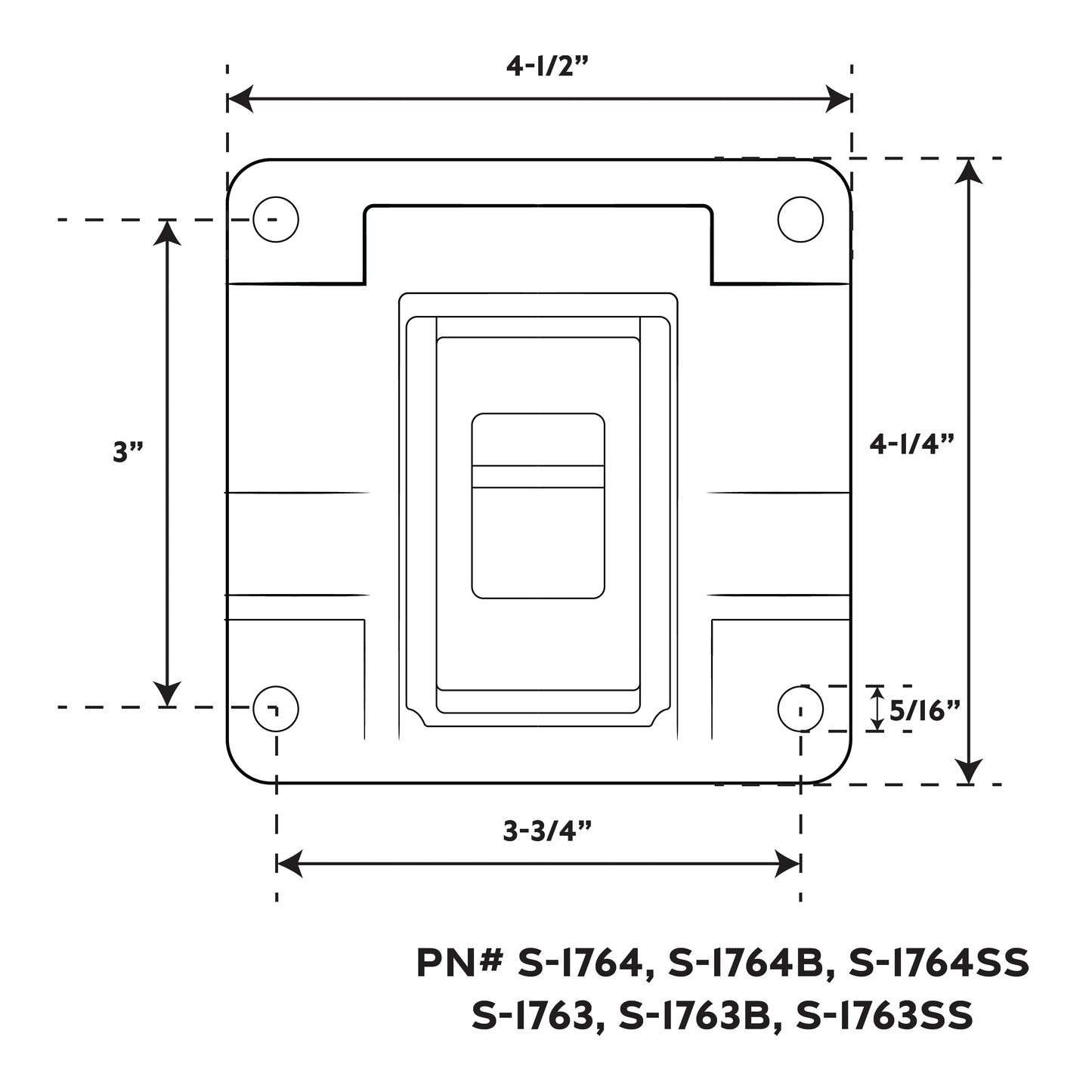 Anodized Aluminum Faceplate Invisible Ladder - 4 Step Positive Transom
