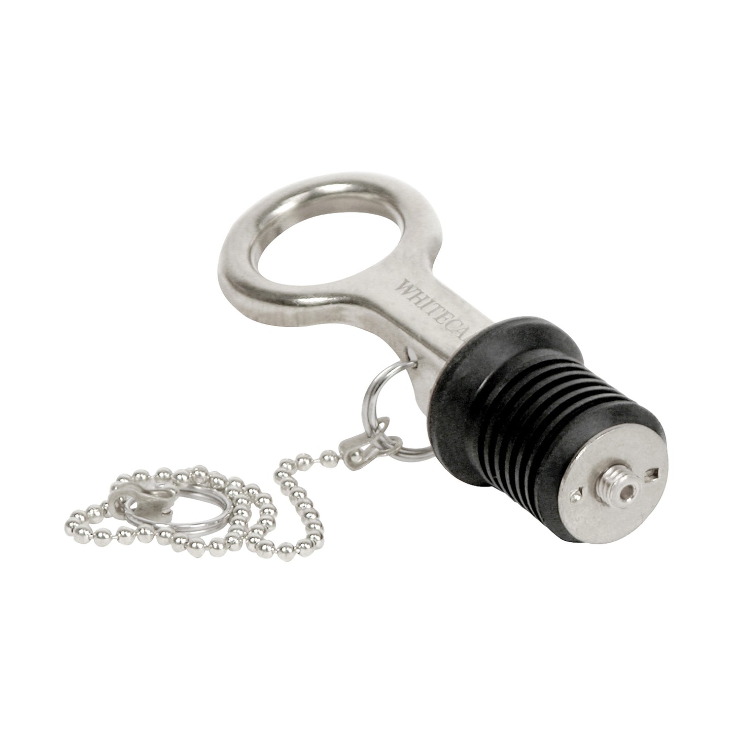Aluminum w/ Stainless Steel Snap/Lever Type Bailer Plug with 8" Chain
