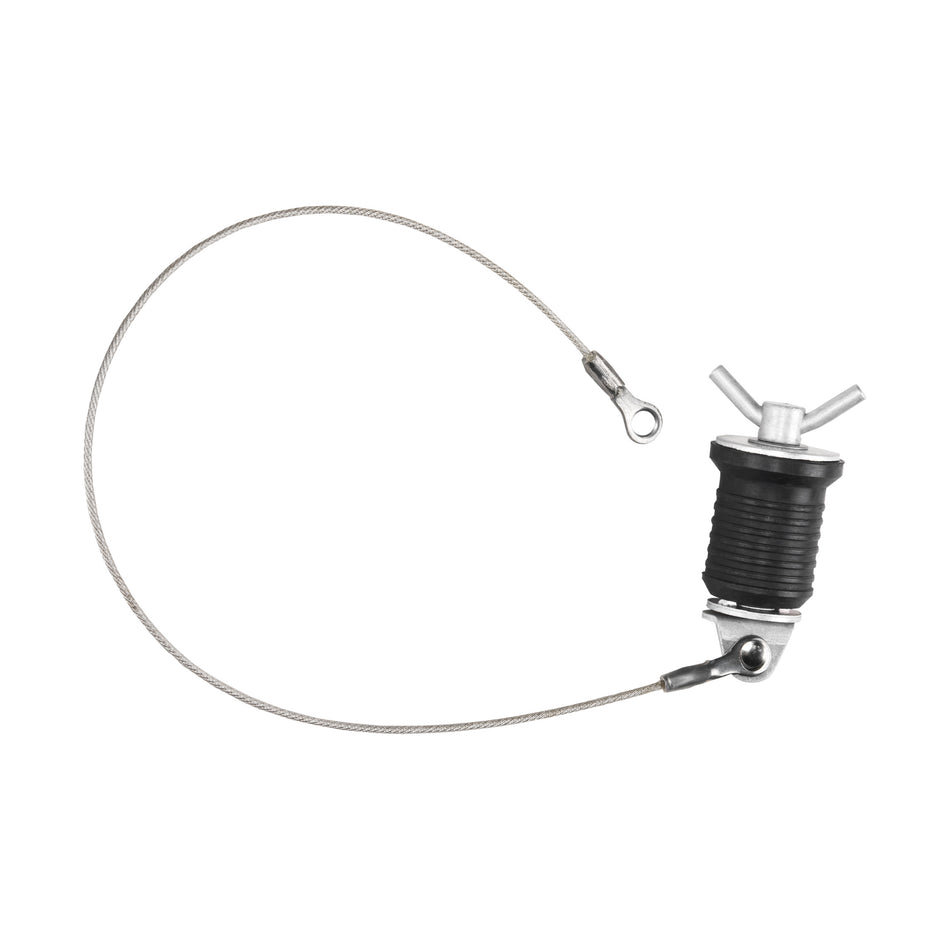 1" Tee Handle Drain Plug w/ Stainless Steel Cable & Nut