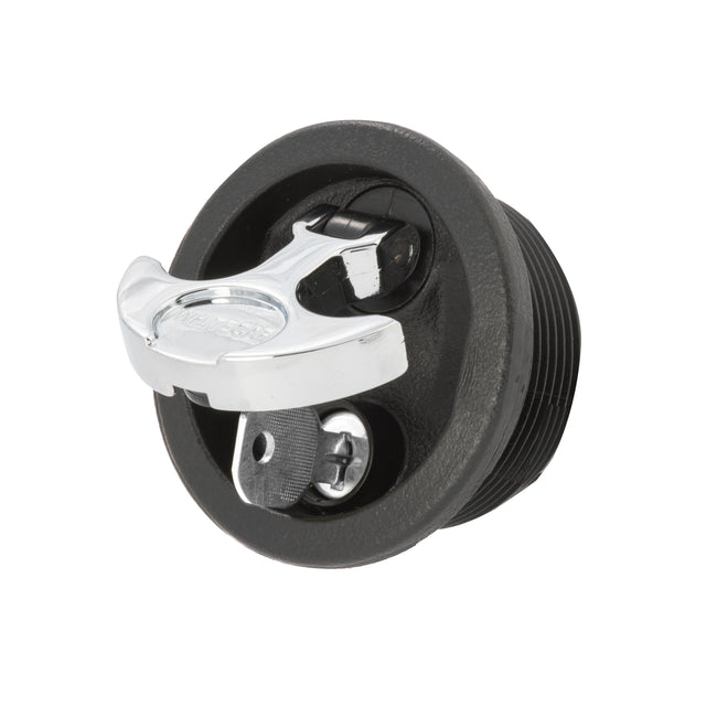 Locking Chrome Plated Zinc Black Nylon T-Style Non-Compression Handle