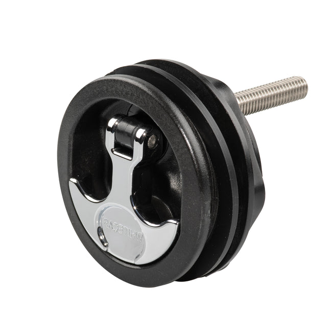 Locking 2" Long Shafted Chrome Plated Zinc Black Nylon T-Style Non-Compression Handle