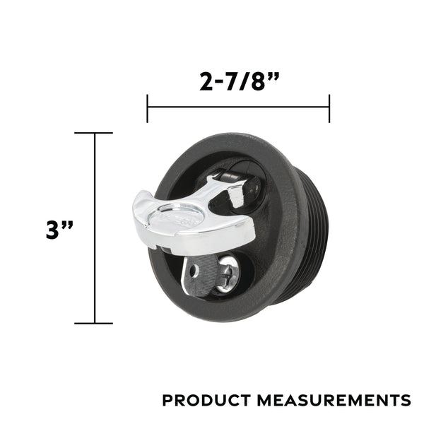 3" Chrome Plated Zinc Black Nylon Locking T-Style Non-Compression Handle