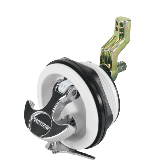Locking Chrome Plated Zinc White Nylon T-Style Non-Compression Handle