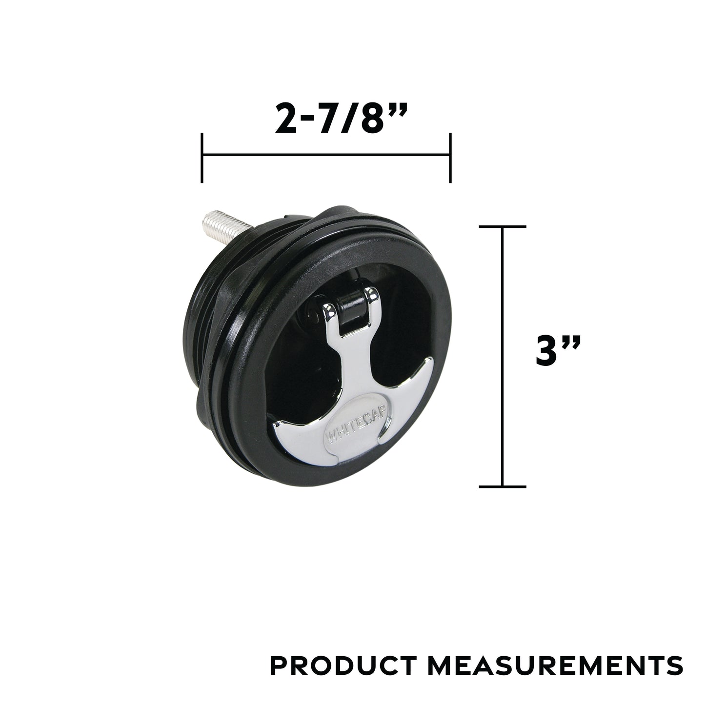 3" Chrome Plated Zinc Black Nylon Non-Locking T-Style Non-Compression Handle