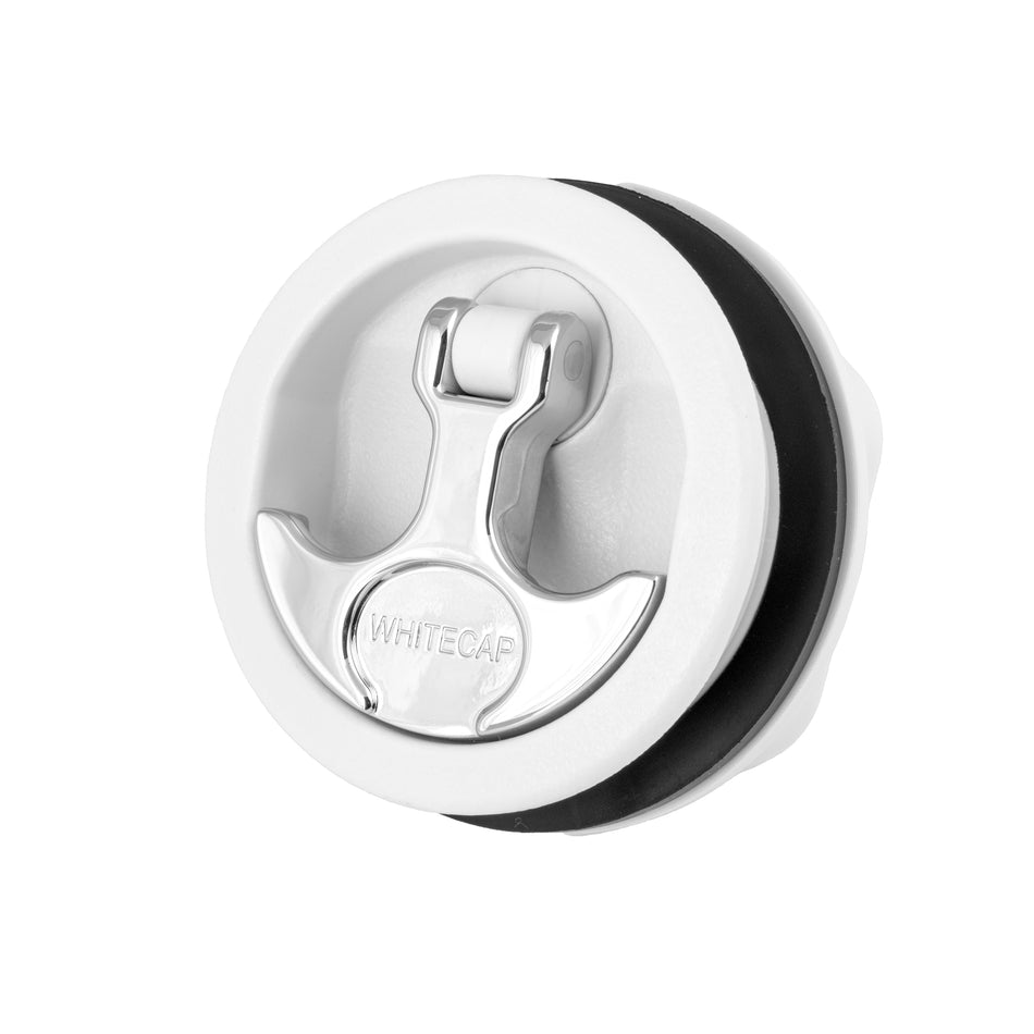 3" Chrome Plated Zinc White Nylon Non-Locking T-Style Non-Compression Handle