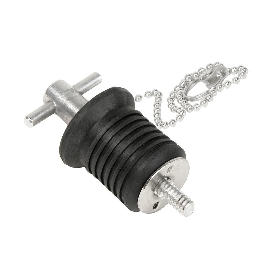 1" Aluminum w/Stainless Steel Turn/Twist Type Bailer Plug with 8" Chain