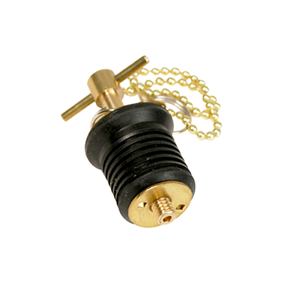 1" Brass w/ Brass chain Turn/Twist Type Bailer Plug with 8" Chain