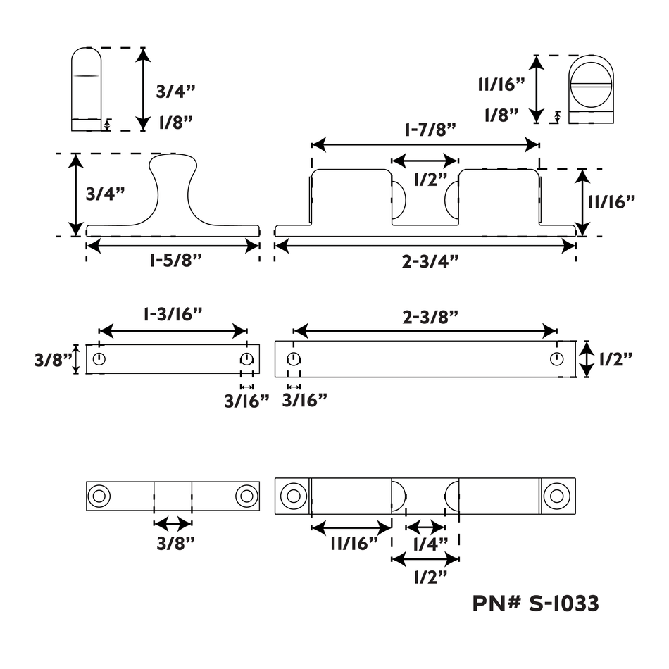 2-3/4" 316 Stainless Steel Stud Catch