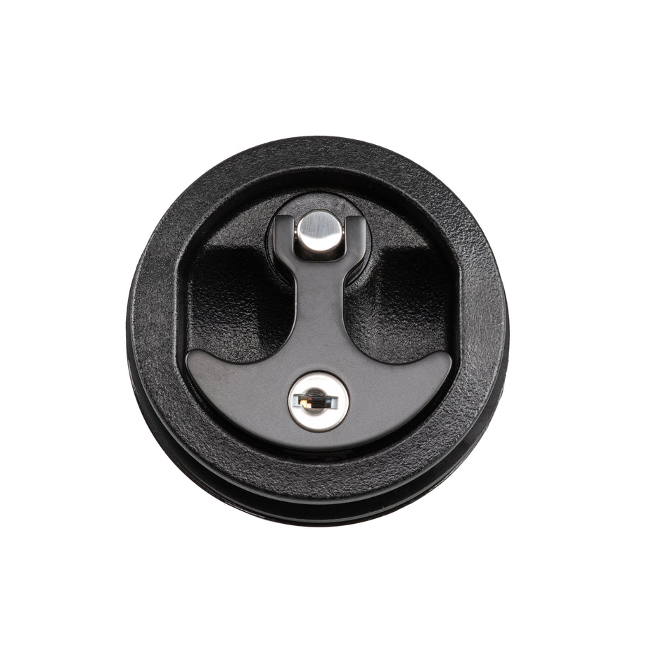 3" Black Nylon & Black Powder Coated T-Style Compression Handle - Locking