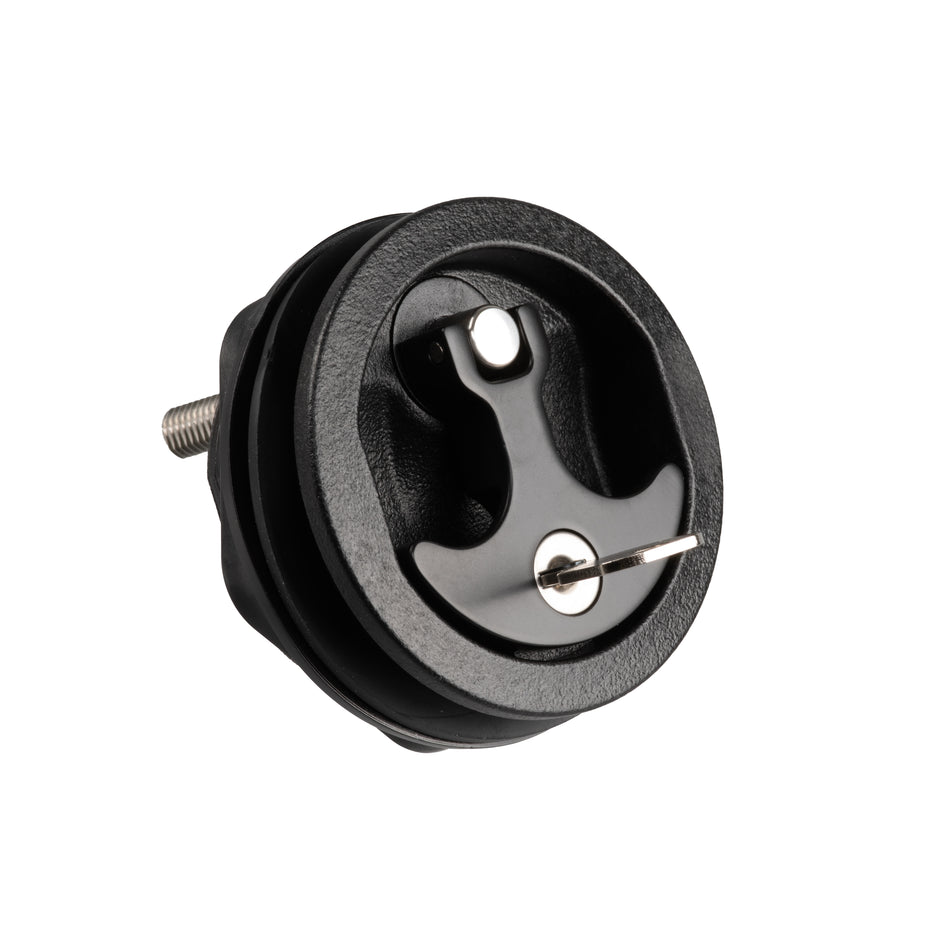 3" Black Nylon & Black Powder Coated T-Style Compression Handle - Locking