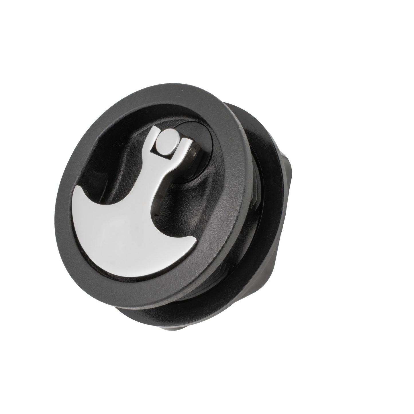 Black Nylon & Chrome Plated Zinc T-Style Compression Handle with No Shaft - Non-Locking