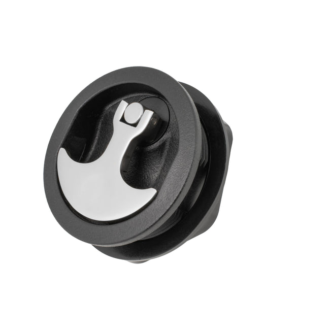 Black Nylon & Chrome Plated Zinc T-Style Compression Handle with No Shaft - Non-Locking